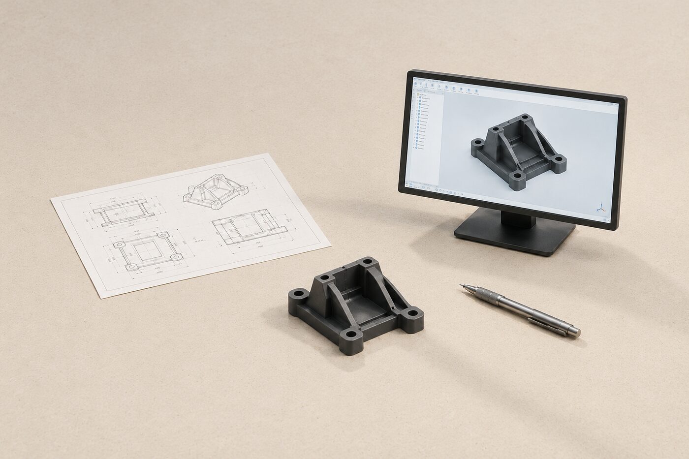 Del plano y el modelo CAD a la pieza prototipo