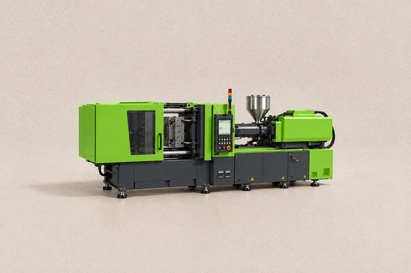 Molde montado en una máquina de inyección industrial